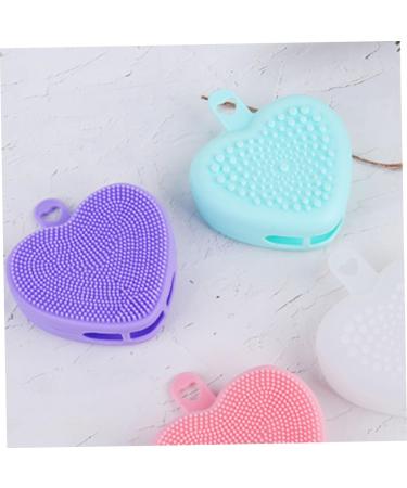 Handheld Facial Cleansing Brush Silicone Face Scrubber Heart Shaped Face Brush Manual Exfoliating Brush Double Side Face Brush Facial Exfoliator Heart-shaped Silica Gel Washbasin 9.8x8.4cm - Buy Online on GoSupps.com