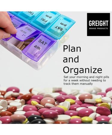 XL Pill Organizer - 7 Day AM PM Weekly Pill Box - Extra Large 9x4.75 for Medicines Vitamins & Supplements - Buy Online on GoSupps.com