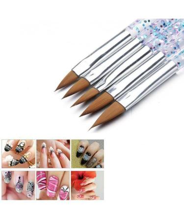 Fubdnefvo 1 Set Nail Brush Tools Set Crystal Handle Acrylic UV Gel Nail Brushes Carving Glitter Pen Manicure DIY Nail Art Tool - Buy Online on GoSupps.com