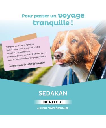 Cl ment Th kan - Complementary food that helps fight against anxiety and feelings of nausea - Dogs and Cats - Sedakan 30 tablets - Buy Online on GoSupps.com