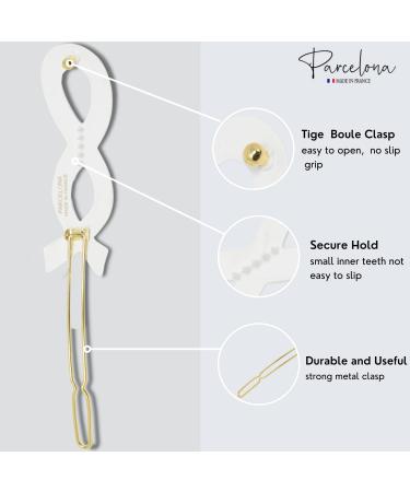 Parcelona French Infinity Ribbon Small 2 1/4 Celluloid Hair Clips for Women - Paris Hair Accessories with Strong Hold and No Slip Grip - Buy Online on GoSupps.com