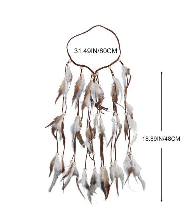 CAKURE Boho Feather Headbands Set - Handmade Indian Bridal Hair Accessories for Women and Girls - Buy Online on GoSupps.com