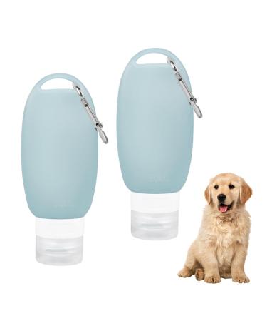 Divono 2stk Futtertube for filling dog feed tube dog reusable 90 ml light green bottle with silicone band and carabiners is used to store water and food
