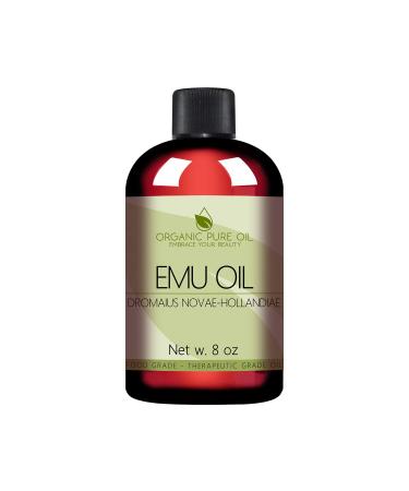 Australian Emu Oil - 7 Times Refined - 100% Pure Creamy Rendered Extra Strength Natural - 8 oz - Premium Grade A Hair Face Body Joint Muscle Hair Growth Beard Nail Cuticle - OPO - Packaging May Vary