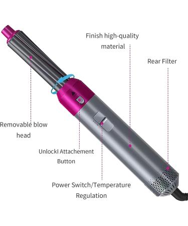 New Curling Iron 5 in 1 Curling Wand Set with 3 Barrel Hair Curler Interchangeable Ceramic Barrels and Hair Straightener Brush Auto wrap Hair Styler Detachable Brush Heads Comb for Straightening Automatic Curling Styling Hair Wrap Curler - Buy Online on GoSupps.com