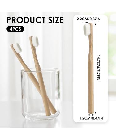 4-Pack Sustainable Bamboo Nano Toothbrushes | Extra Soft BPA-Free Vegan & Eco-Friendly | Perfect for Adults & Kids - Buy Online on GoSupps.com