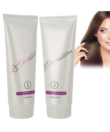 2pcs 260ml Professional Hair Straightening Cream - Hydrating Moisturizer for Frizzy Dry Damaged Hair - Buy Online on GoSupps.com