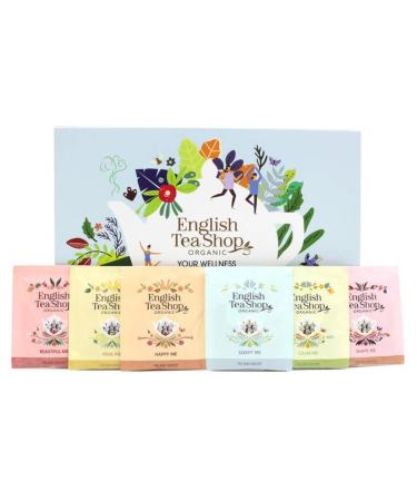 English Tea Shop English Tea Shop | Organic Wellness Herbal Teas | 6 Flavor Herbal Tea Gift Set | Organic Herbal Tea Gift Set - 48 Filters (72g)