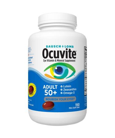 BAU-SCH + Lomb 0-Cuvite Eye Vitamin & Mineral Supplement Adult 50 Plus 150 Softgels,Contains Lutein & Zeaxanthin,Zinc, Vitamins C, D,E, Omega-3,Copper,Benefit for Eyes Healthy