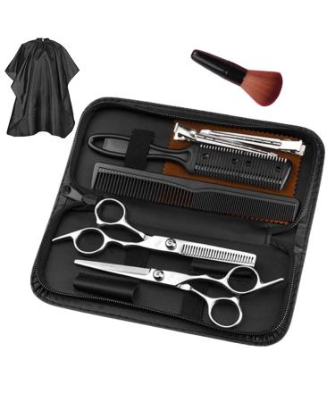 Hairdressing Scissors Set 6 Inch Hair Cutting Scissors 10 Pieces Hairdressing Scissors Professional Hairdressing Scissors Set Stainless Steel Hair Cutting Scissors and Thinning Scissors for