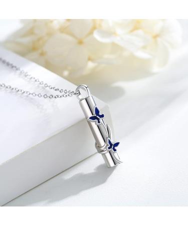 Storymidir 925 Sterling Silver Urn Necklace for Ashes - Heart Butterfly Pfot Designs | Cremation Jewelry for Women | Unique Memorial Gifts - Buy Online on GoSupps.com