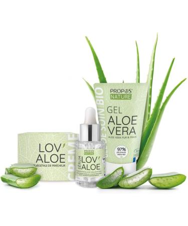 Lov'Alo Kit - Organic Aloe Vera Care Trio - Face Cream Aloe Vera Gel and Serum - Made in France - Gift Idea - Propos'Nature - Buy Online on GoSupps.com