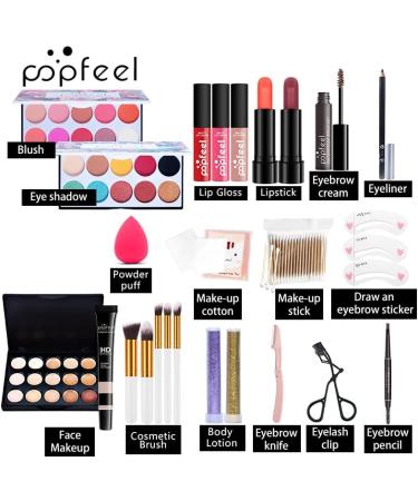 28pcs Professional makeup kit Make up set teenagers girls Girls make up set 9 to 12 With Lip gloss eye shadow mascara eyeliner concealer etc.for Teenage & Adults - Buy Online on GoSupps.com