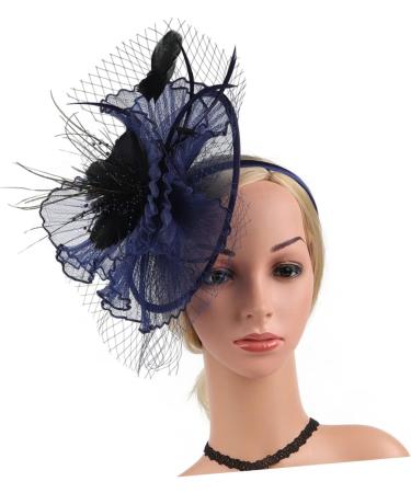DOITOOL Tea Party Hat Womens Caps and Hats Bride Fascinator Floral Supplies Halloween Cap Womens Hat Cocktail Tea Party Headband Woman Headband Vintage Top Hat Artificial Banquet Navy 30X28X10CM Navy - Buy Online on GoSupps.com