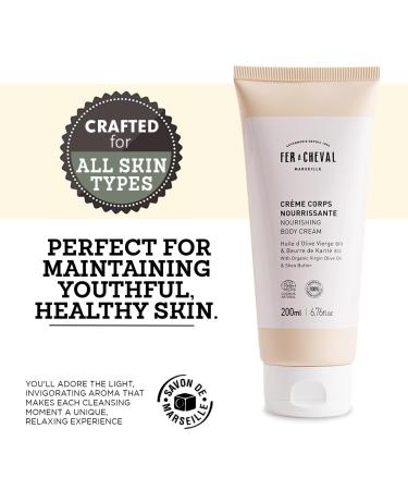 Fer Cheval Nourishing Body Cream 200ml/6.76 fl oz - Organic Olive Oil & Shea Butter COSMOS NAT Certified Made in France - Buy Online on GoSupps.com