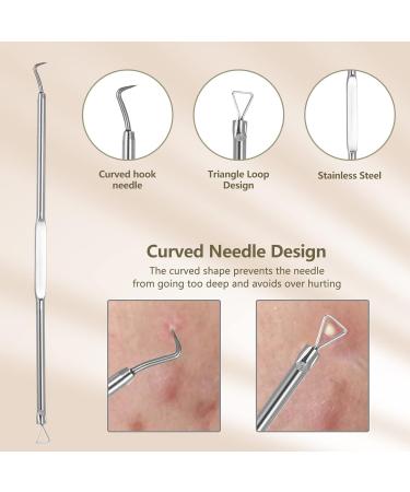 acne remover 5PCS Stainless steel Acne Removal Kit Blackhead Remover Facial Pimple Comedone Needle - Buy Online on GoSupps.com