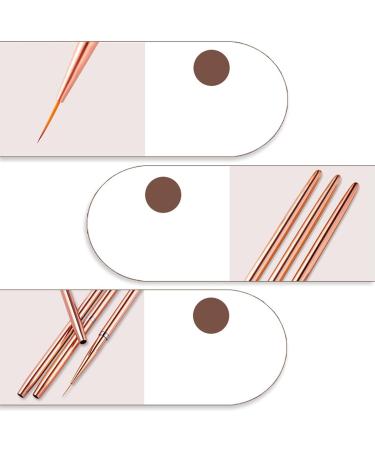 3x Nail Art Liner Brushes Nail Art Dotting Drawing Pen UV Gel Painting Rose Gold 3 Pieces - Buy Online on GoSupps.com