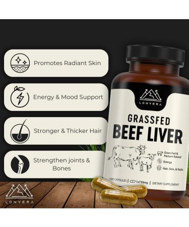 Grass Fed Beef Liver Capsules | Freeze-Dried Desiccated Liver Supplement | 3000 mg 120 Count - 30 Servings for Optimal Health - Buy Online on GoSupps.com