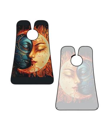 Sun and Moon Print Beard Bib Apron - Non-Stick Hair Catcher for Men | Perfect Shaving Gift | One Size Black - Buy Online on GoSupps.com