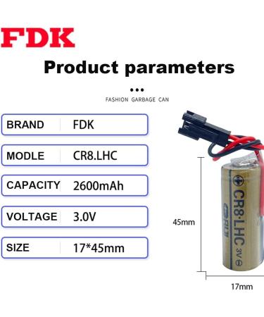 60 Pcs CR8 LHC 17450 3V 2600mAh Non-Rechargeable Battery - Fuji FDK Memory Backup Power Source - International Shipping Available - Buy Online on GoSupps.com