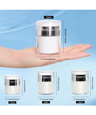 2 Pack 1.7 Oz Airless Pump Jars Vacuum Cosmetic Travel Containers | Refillable Empty Acrylic Make Up Sample Containers | White 50ml (1.7 oz / 50ml) - Buy Online on GoSupps.com