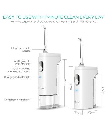 VOYOR Mini Water Flosser - Cordless & Portable Oral Irrigator for Plaque Removal | Rechargeable & Waterproof with 2 Detachable Tanks | Perfect for Home & Travel | Braces Cleaner WF500 - Buy Online on GoSupps.com