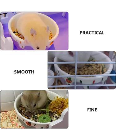 Balacoo 2pcs Pet Hamster Feeding Bowls Round Ceramic Small Animal Food Dishes for Rabbit Food and Water Bowl for Mouse Guinea Pig Hedgehog Purple Blue - Buy Online on GoSupps.com