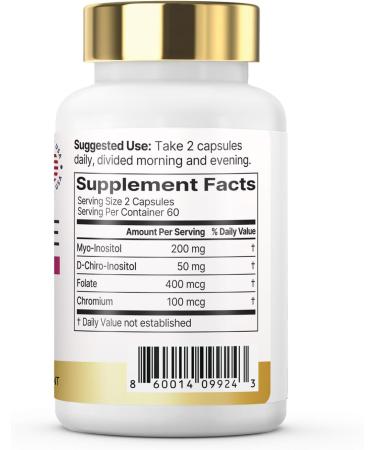 VXICDE Myo-Inositol Capsules 200 mg D-Chiro-lnositol 50mg per Serving 60 Vegan Capsules All-Natural and Non-GMO - Buy Online on GoSupps.com