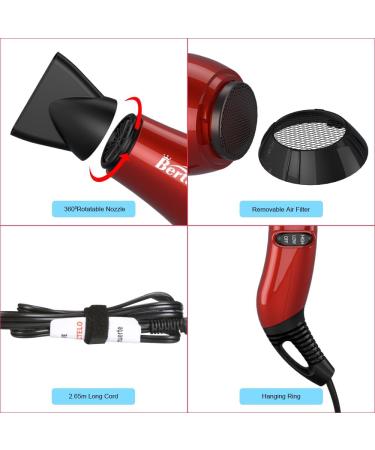 Buy 1875W Professional Salon Hair Dryer | Fast Drying Ionic Blow Dryer with 2 Speeds & 3 Temperature Settings - International Shipping Available - Buy Online on GoSupps.com