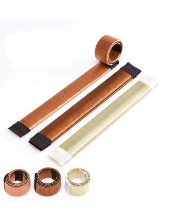 Original Dutt Maker Help - Hairstyling Set for short and long hair - hair knot sock for women and girls - 3x pieces (blond brown light brown) blonde brown and light brown