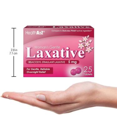 HealthA2Z Woman s Gentle Laxative | Bisacodyl 5mg Stimulant Laxative | Gentle Reliable Constipation Relief | Overnight Support | 24 Packs of 25 Tablets (600 Tablets Total) | Value Pack - Buy Online on GoSupps.com