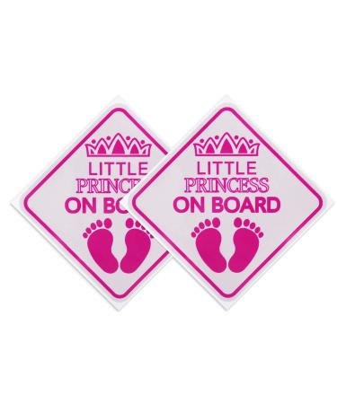 SAVITA 2pcs Baby Bumper Sticker Little Princess on Board Car Sign Baby Car Sticker Safety Warning for Various Vehicles (Pink) - Buy Online on GoSupps.com