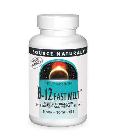 Source Naturals Vitamin B-12 5 mg Supports Energy Production - 30 Fast Melt Vegan Formula