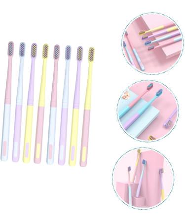 Partykindom 8-Pack Macaron Toothbrushes - Travel-Friendly Oral Care Tools for Adults | Japanese Design Tooth Cleaning Brushes - Buy Online on GoSupps.com