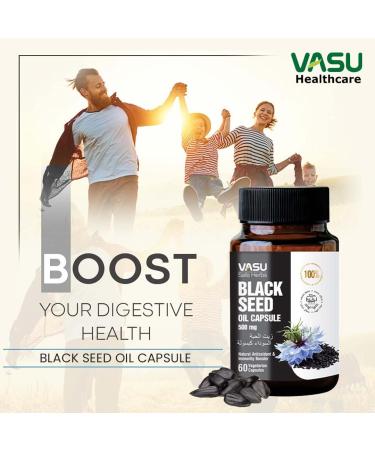 Vasu Safe Herbs Black Seed Oil Capsules 120 Softgels - Black Seed Oil Cold Pressed Nigella Sativa Kalonji 500mg Herbal Wellness with Omega 3 6 9 Non-GMO Gluten-Free Vegan - Buy Online on GoSupps.com