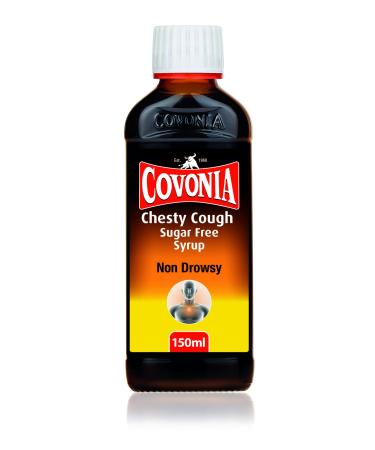 Covonia Chesty Cough Sugar Free Syrup 150ml to clear chesty coughs and troublesome stubborn mucus