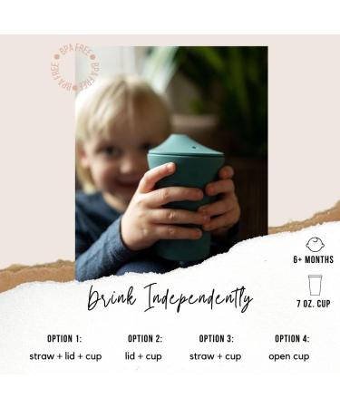 Lucky Love Silicone Sippy Cup with Straw | Easy Grip Baby & Toddler Cups 6-12 Months+ | Spill Proof & BPA Free (2 Pack - Blue & Green) - Buy Online on GoSupps.com