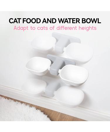 Anti-Spill Elevated Cat Food and Water Bowls Set - Wall Mounted Hanging Cat Bowls for No Vomiting, Dishwasher Safe - Buy Online on GoSupps.com