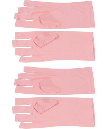 Nail Gloves for UV Protection - Breathable and Reusable Nail Art Accessories Fingerless UV Gloves Pink - Buy Online on GoSupps.com
