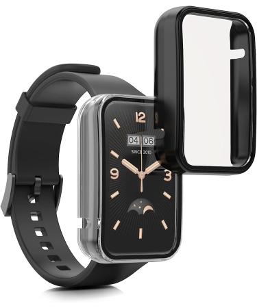 kwmobile Cover Comaptible with Xiaomi Mi Band 7 Pro (Set of 2) -Tempered Glass with Plastic Frame - Black/Transparent black / transparent - Buy Online on GoSupps.com