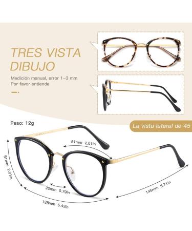 3 Pack Blue Light Blocking Glasses for Men & Women - Stylish Metal Frame Eyewear (Black Leopard Pink) - Reduce Eye Strain - Buy Online on GoSupps.com