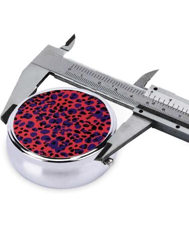 Red & Blue Leopard Print Portable Pill Box | Round Mini 3-Compartment | Travel Essential for Small Pills - Buy Online on GoSupps.com