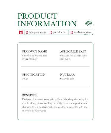 BIOAQUA Salicylic Acid Cleanser - Acne Marks Removal & Pore Shrink | 100g Deep Foam Cleanser - Buy Online on GoSupps.com