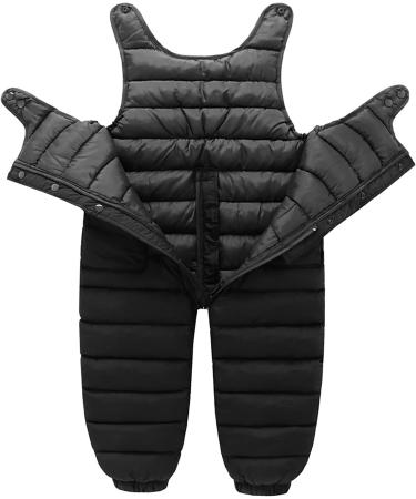 Pangy Kids Winter Bib Snowsuit | Water-Resistant Insulated Ski Overalls | Black | 9-12 Months - Buy Online on GoSupps.com