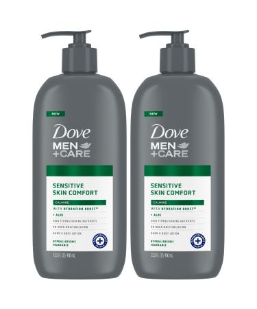 Dove Hand & Body Lotion Men+Care Value Pack Sensitive Skin Comfort Formula with Shea Butter & Aloe Vera Calming Lotion for Dry Skin 13.5 Fl Oz (Pack of 2)