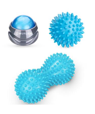 MURLIEN massage roller set with massage ball blue