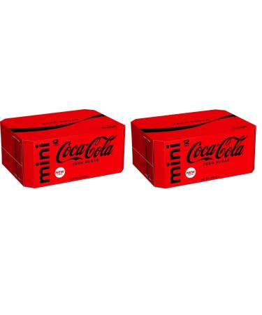 Coca-Cola ZERO Sugar Mini Canisters 12 x 150 ml (3700 ml) (Pack of 2)