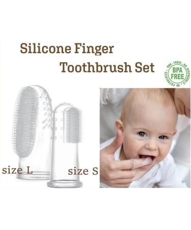Haakaa Silicone Baby Finger Toothbrush Set - 360 Bristle for Oral Gum Cleaning and Teething Training - BPA Free 2PK - Newborn Oral Massager - Clear 2 Count - Buy Online on GoSupps.com