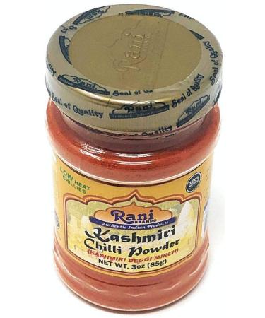 Rani Kashmiri Chilli Powder (Deggi Mirch) 3oz PET Jar - All Natural, Salt-Free Indian Spice, Vegan - Non-GMO, Gluten Friendly - Buy Online on GoSupps.com