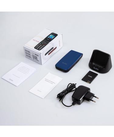Quo Flip Phone for Seniors - GSM Cell Phone with 2.4 Display High Volume SOS Function Dual-SIM FM Radio Flashlight & Charging Station - Buy Online on GoSupps.com